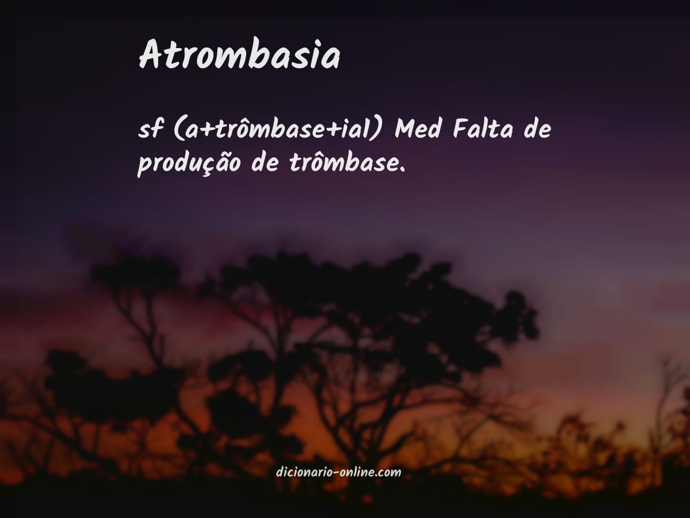 Significado de atrombasia