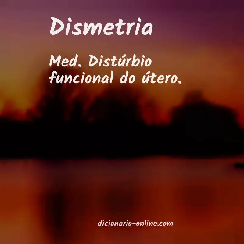 Significado de dismetria