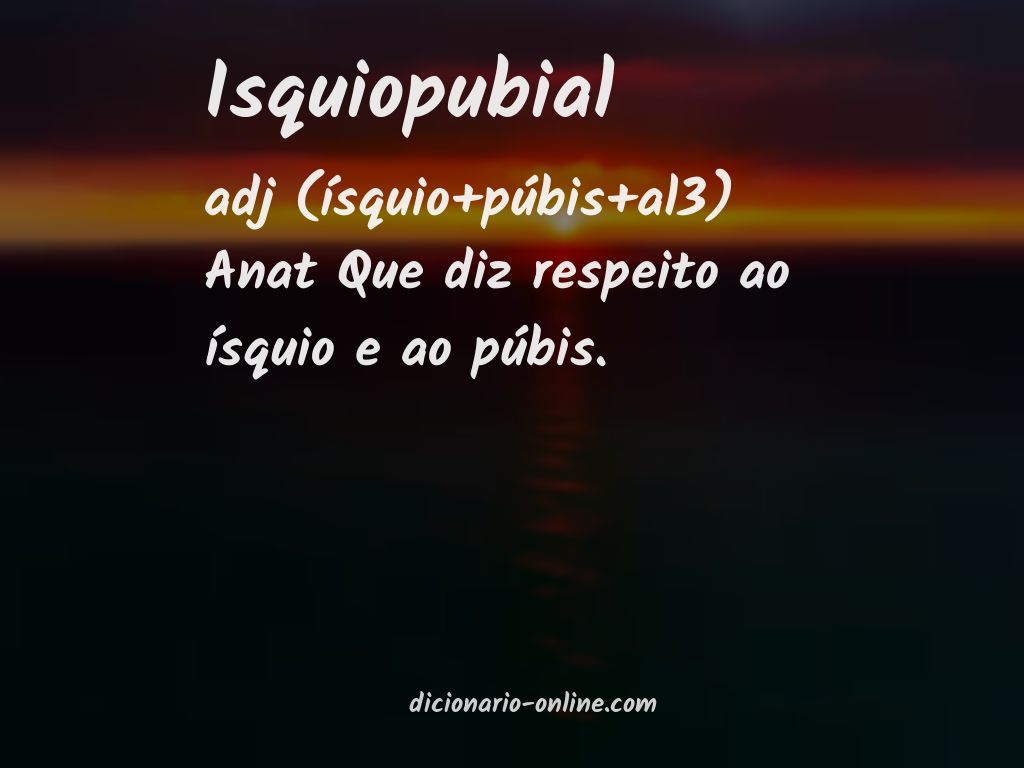 Significado de isquiopubial