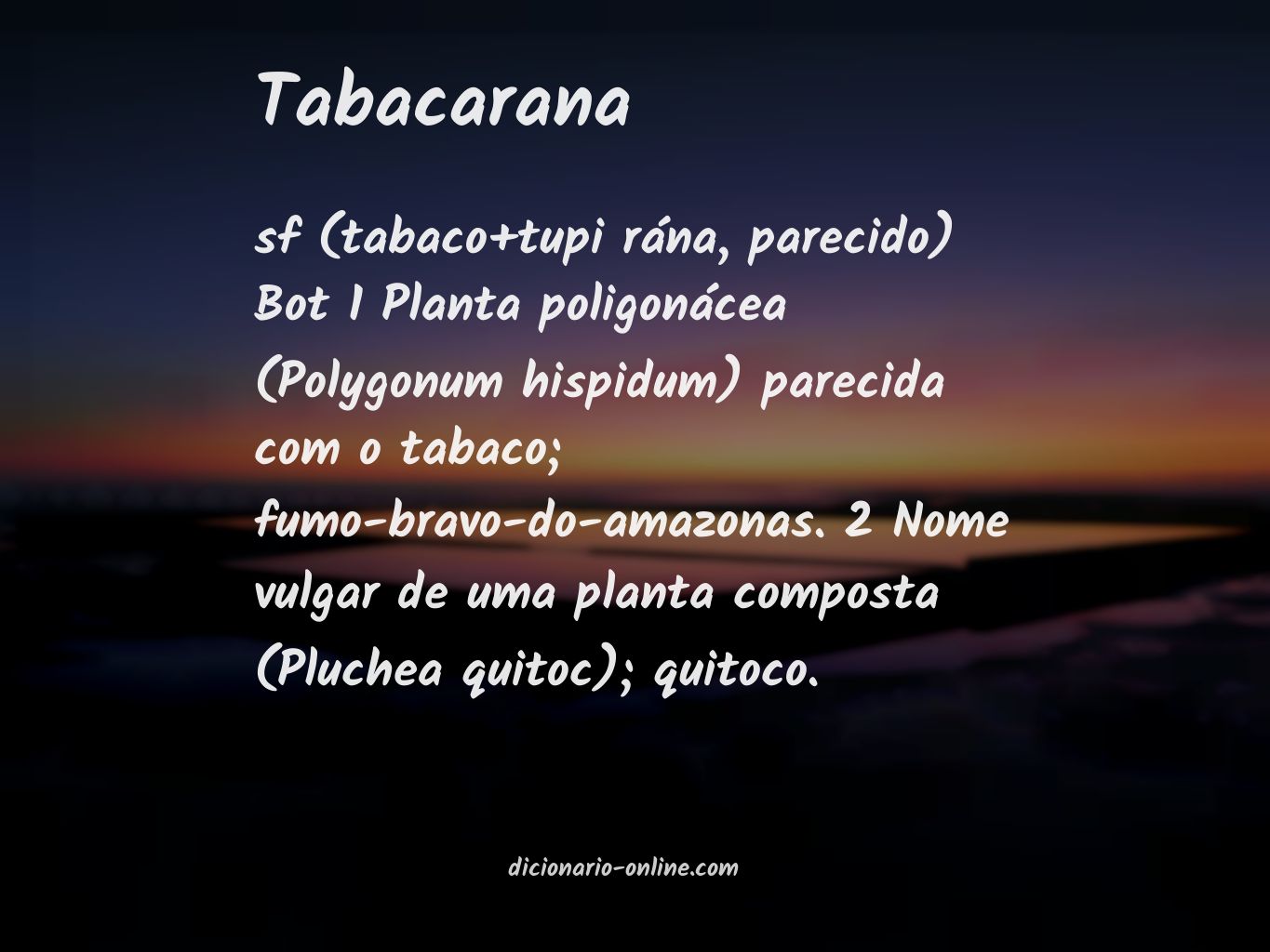 Significado de tabacarana