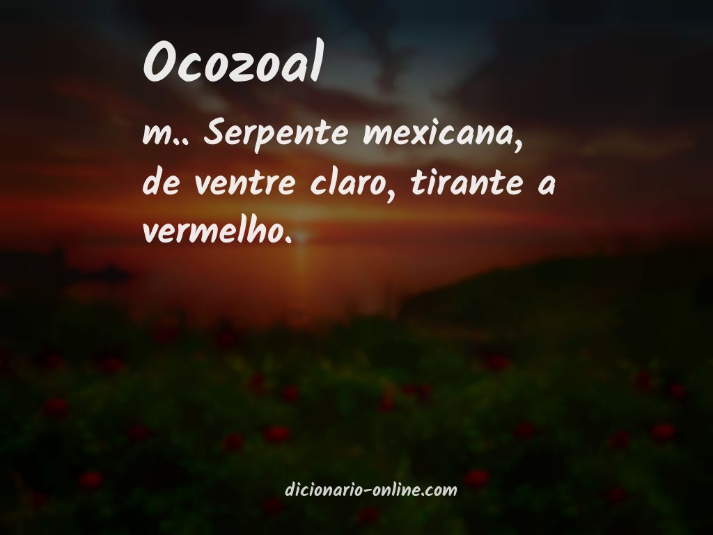 Significado de ocozoal