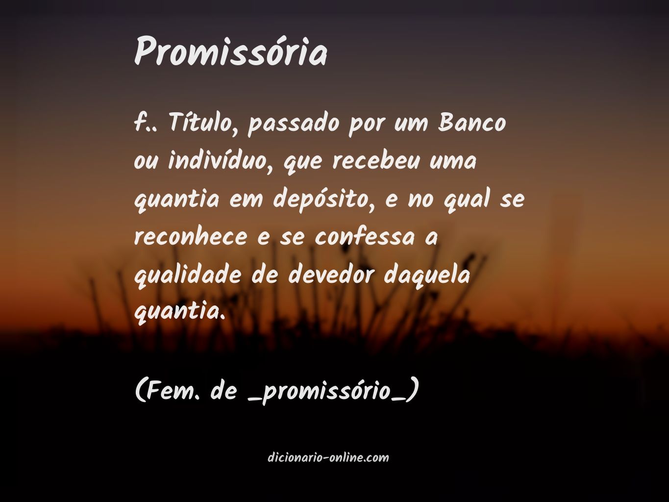 Significado de promissória