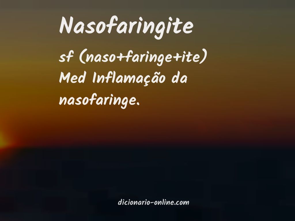 Significado de nasofaringite