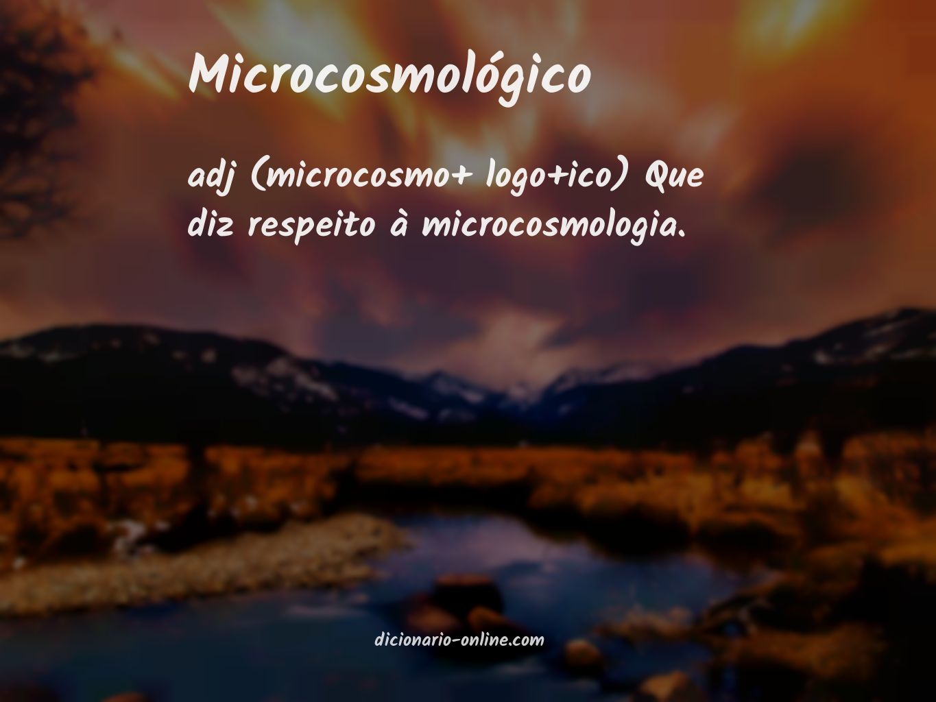 Significado de microcosmológico