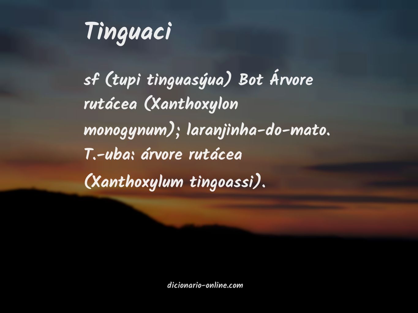 Significado de tinguaci