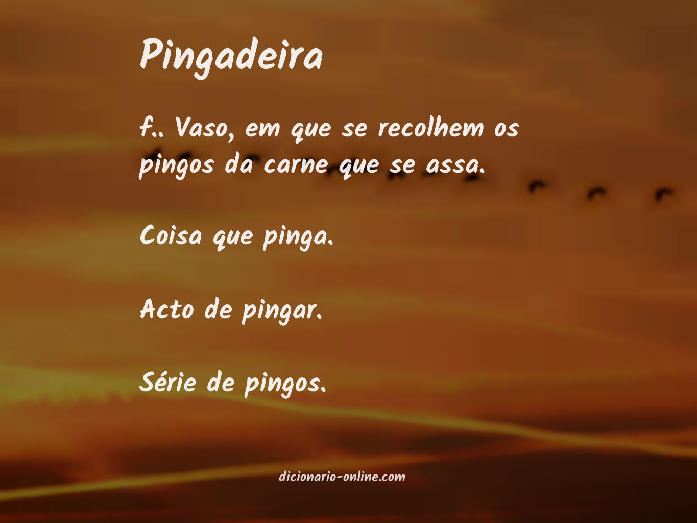 Significado de pingadeira