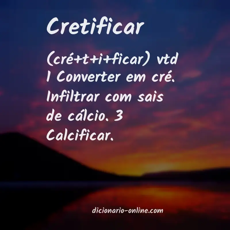 Significado de cretificar