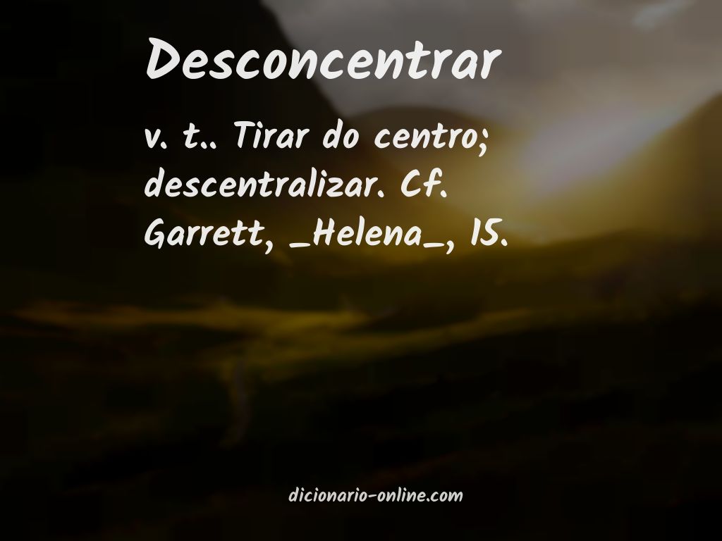 Significado de desconcentrar