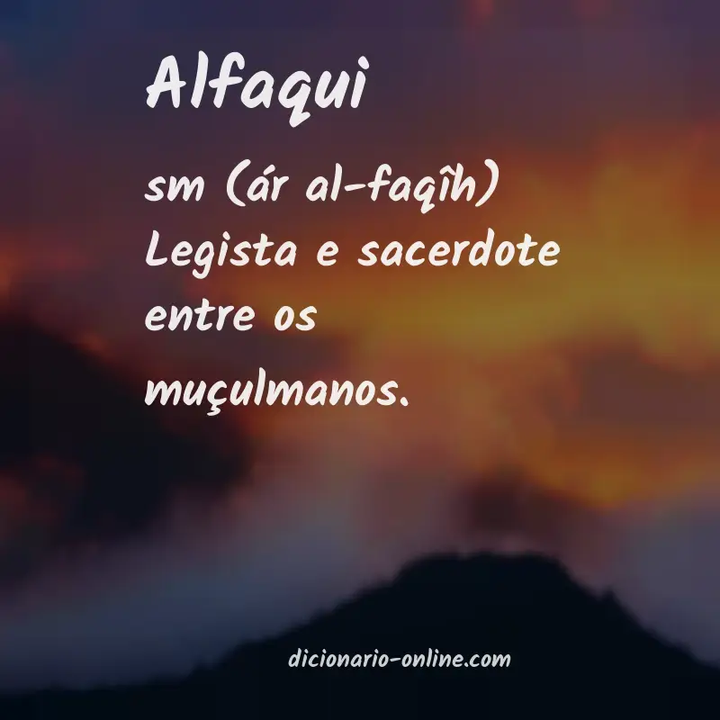 Significado de alfaqui