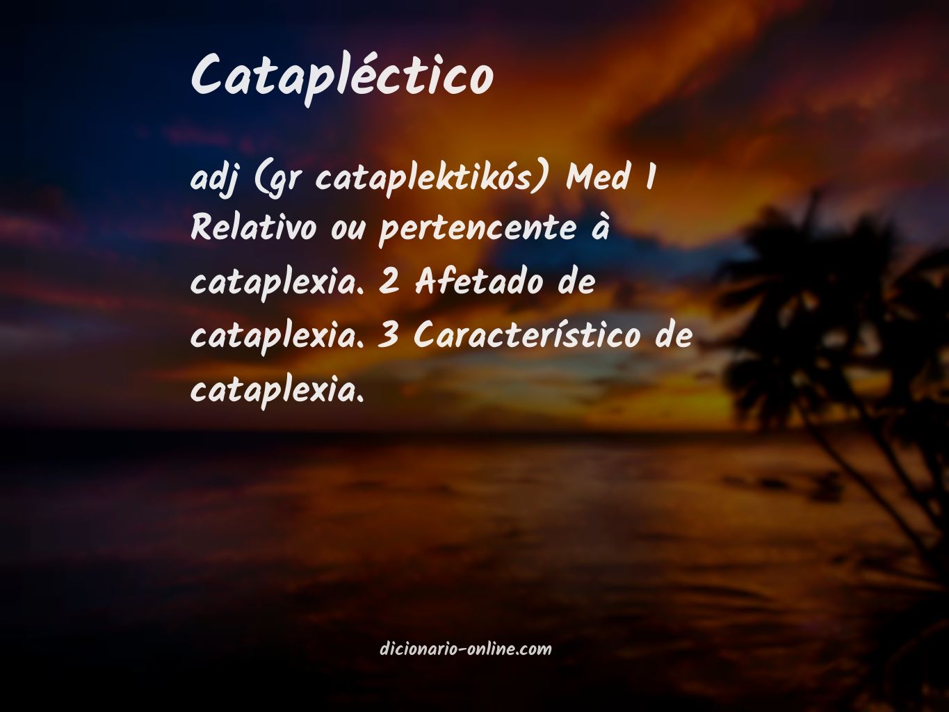 Significado de catapléctico