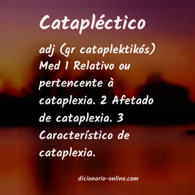 Significado de catapléctico
