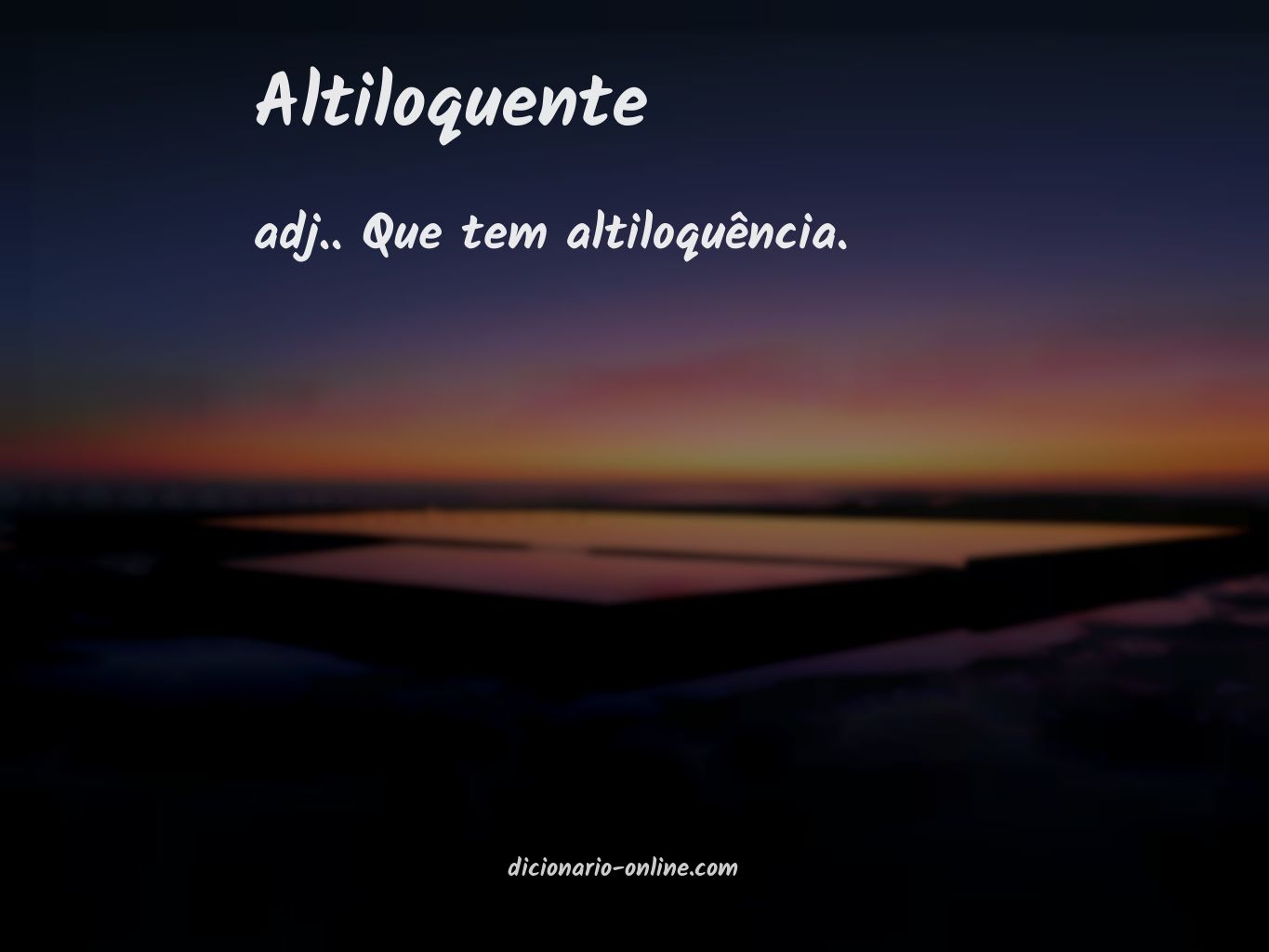 Significado de altiloquente