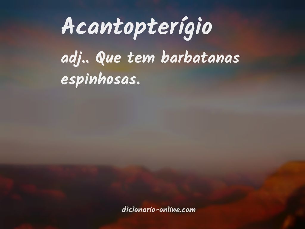 Significado de acantopterígio