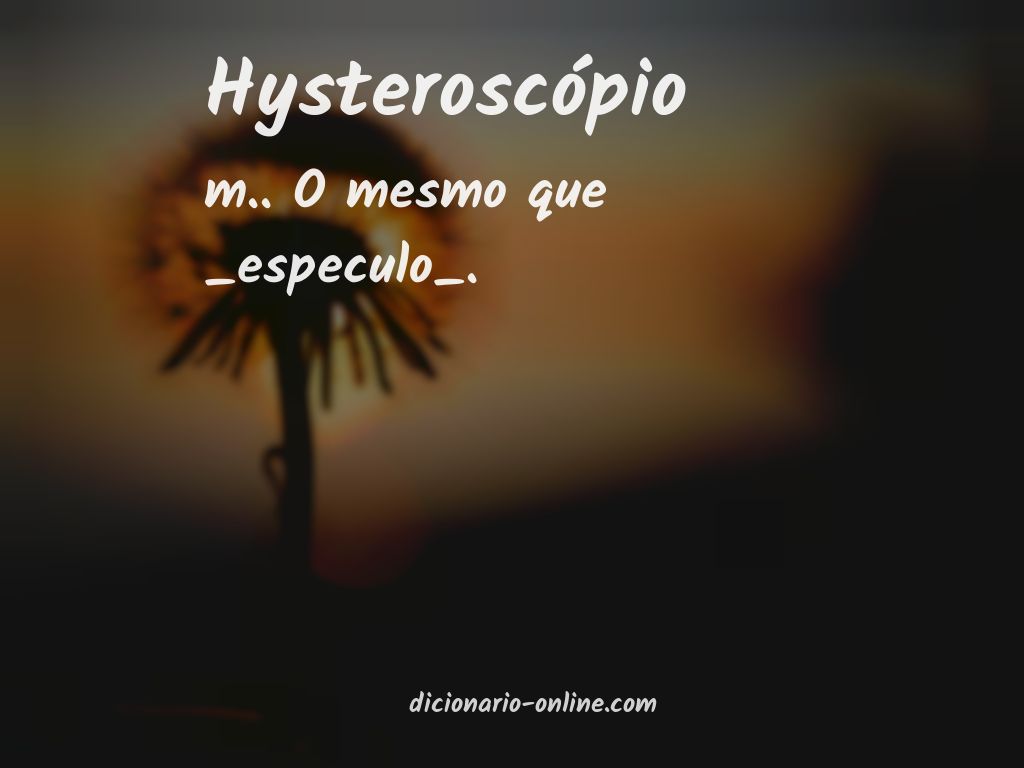 Significado de hysteroscópio