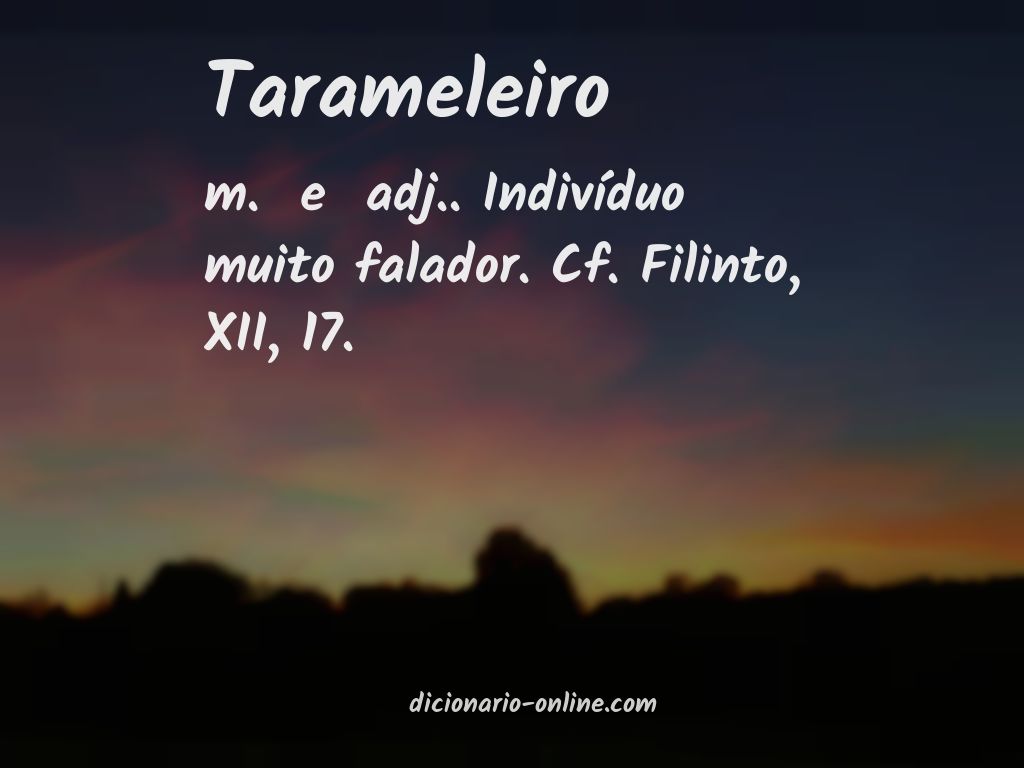 Significado de tarameleiro