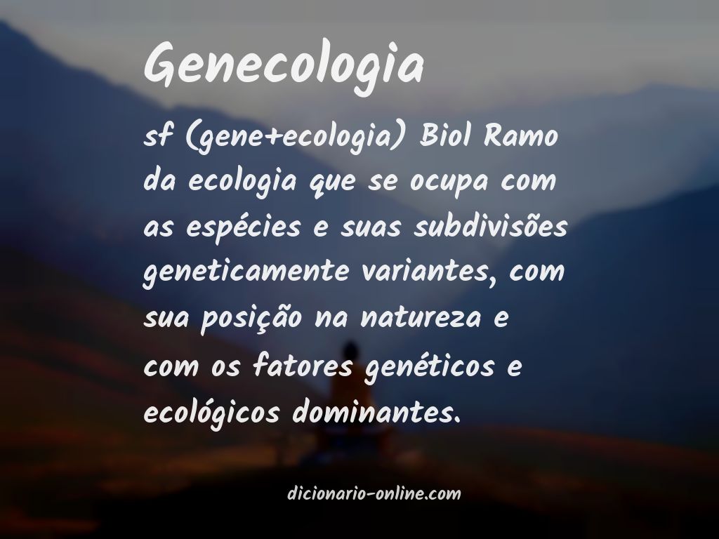 Significado de genecologia