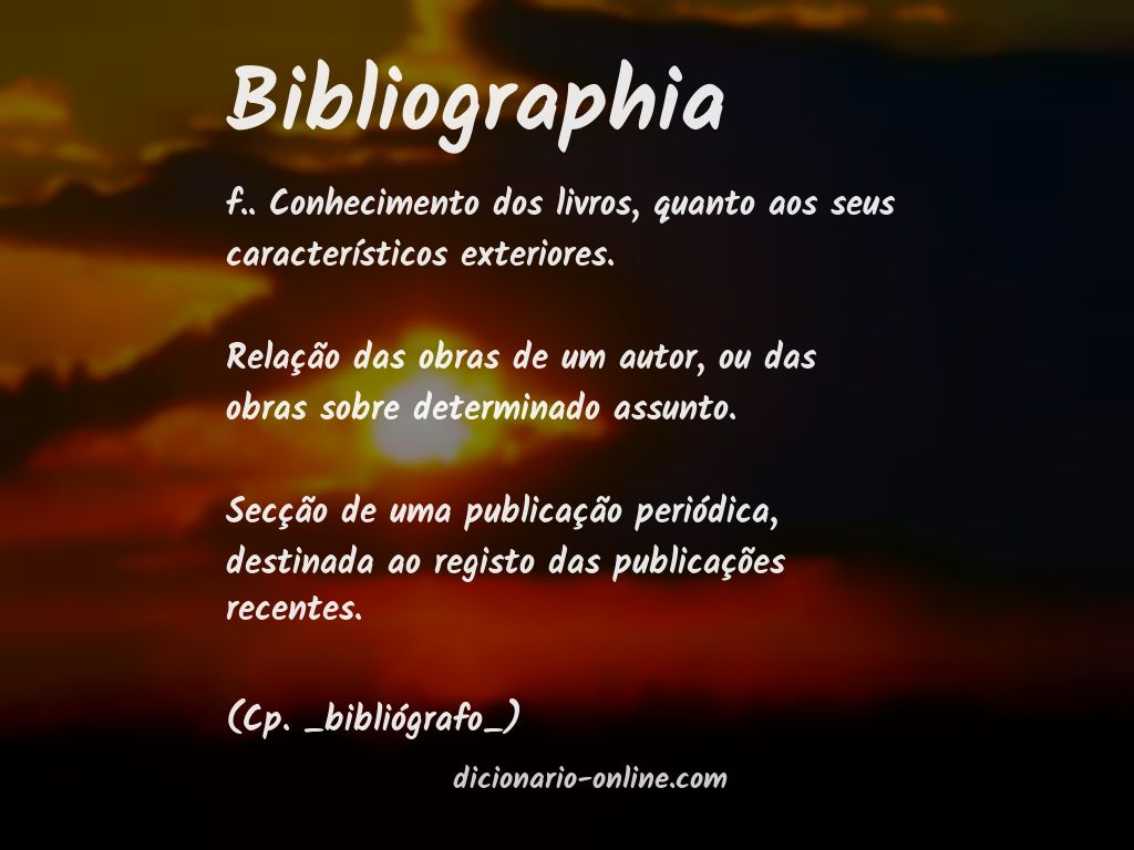 Significado de bibliographia