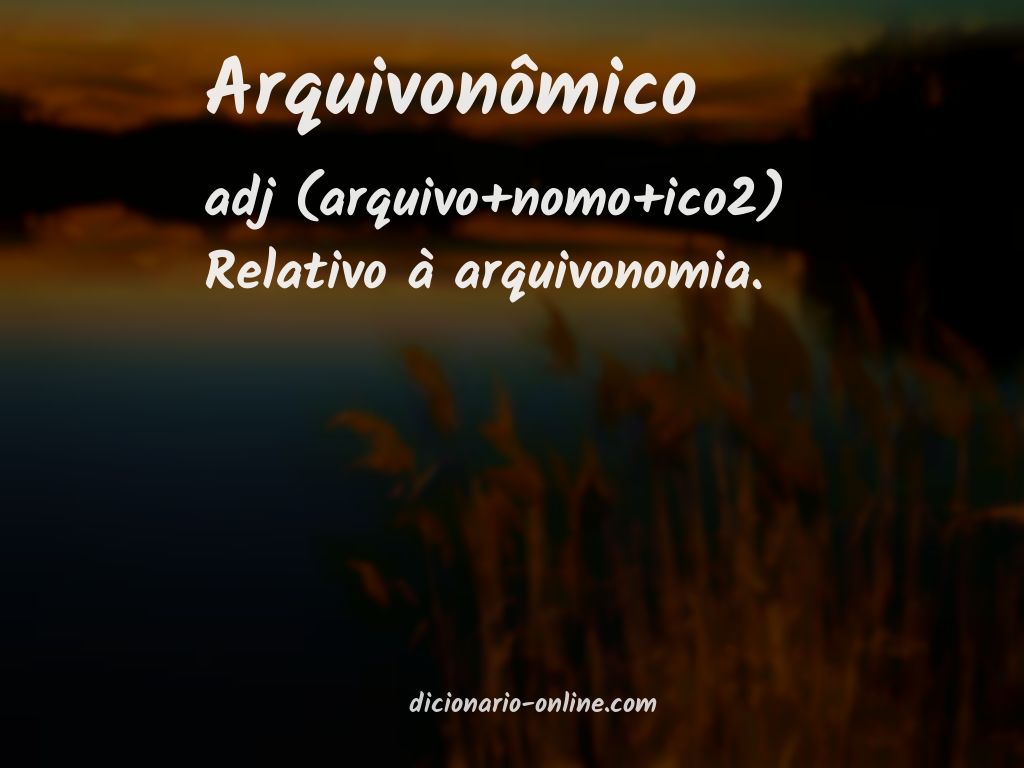 Significado de arquivonômico