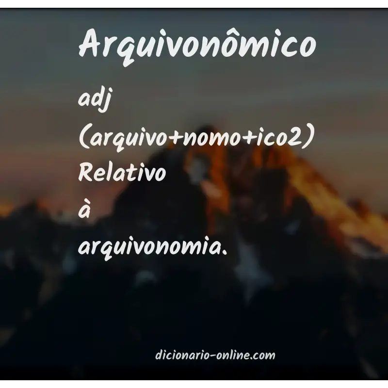 Significado de arquivonômico