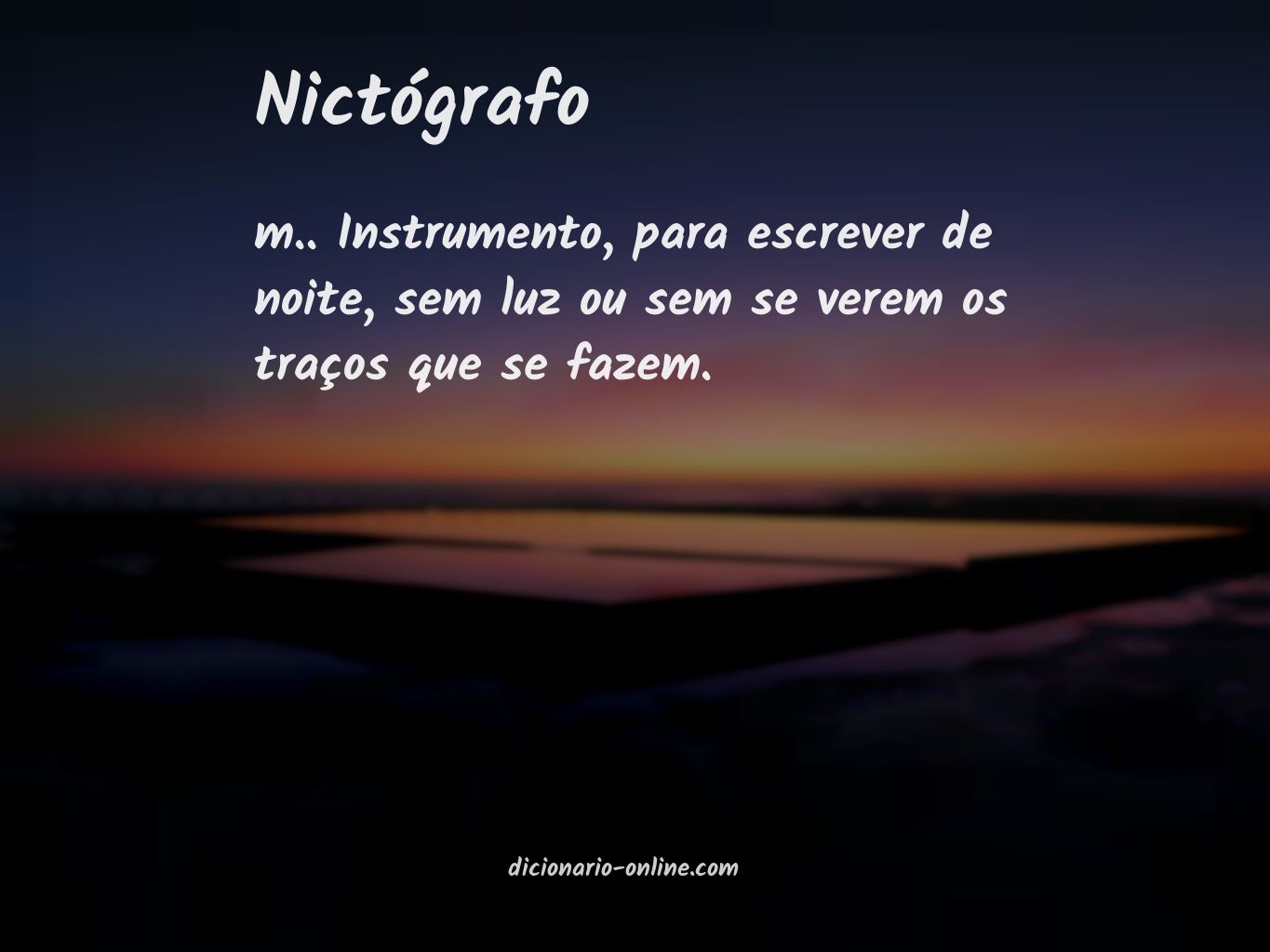 Significado de nictógrafo