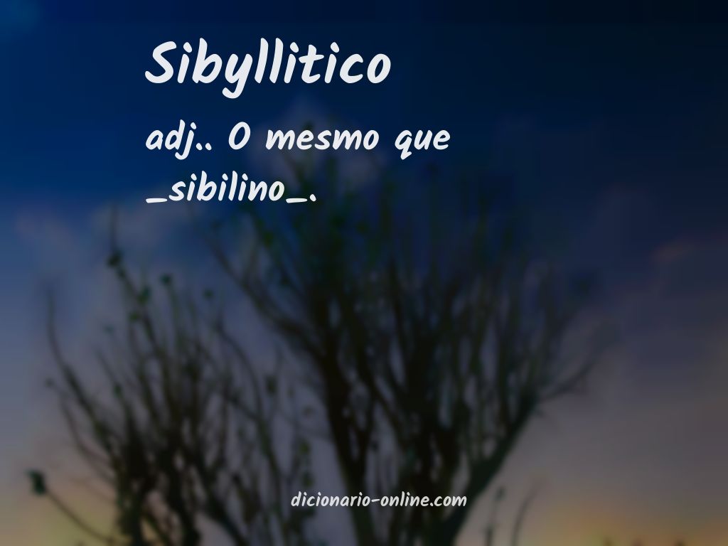 Significado de sibyllitico