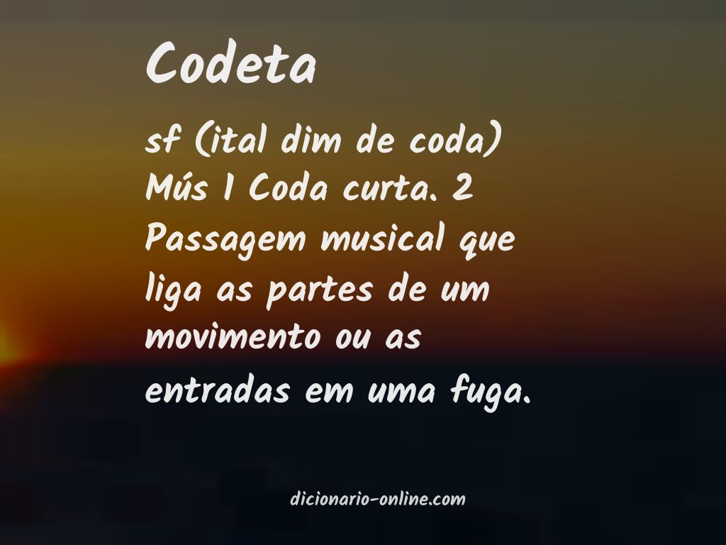 Significado de codeta