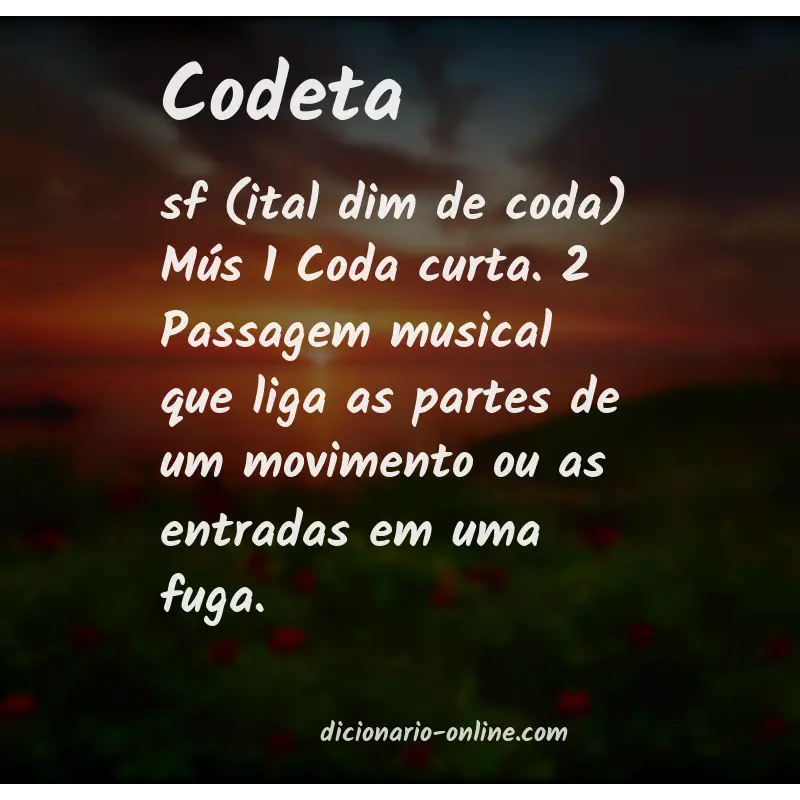Significado de codeta