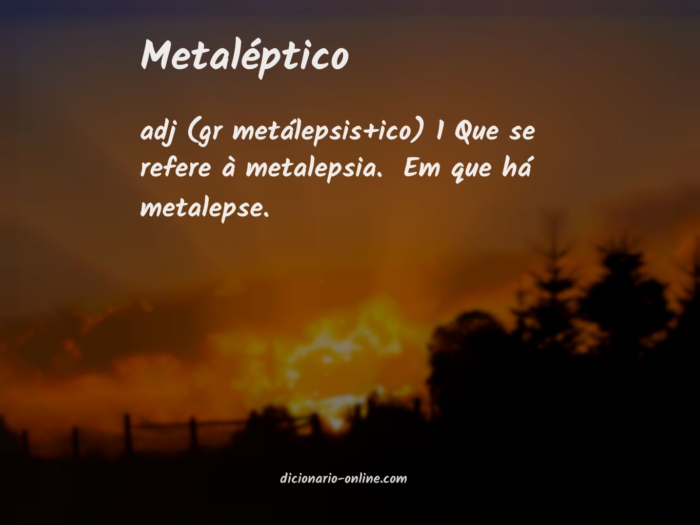 Significado de metaléptico