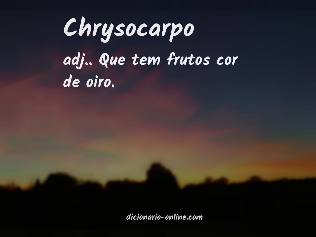 Significado de chrysocarpo