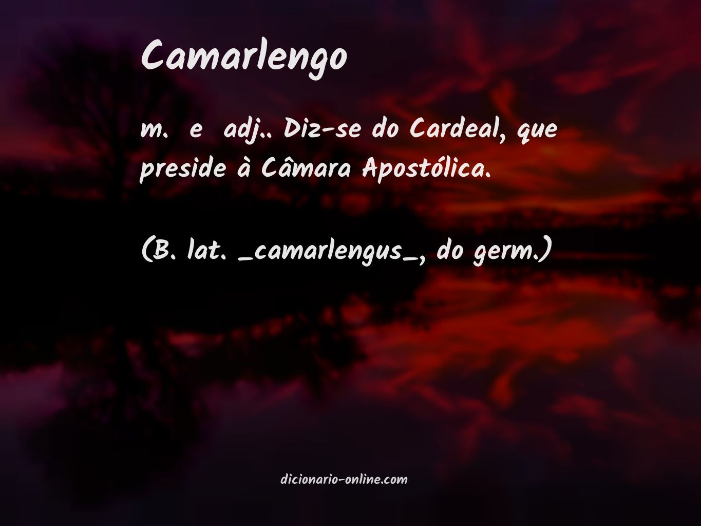 Significado de camarlengo