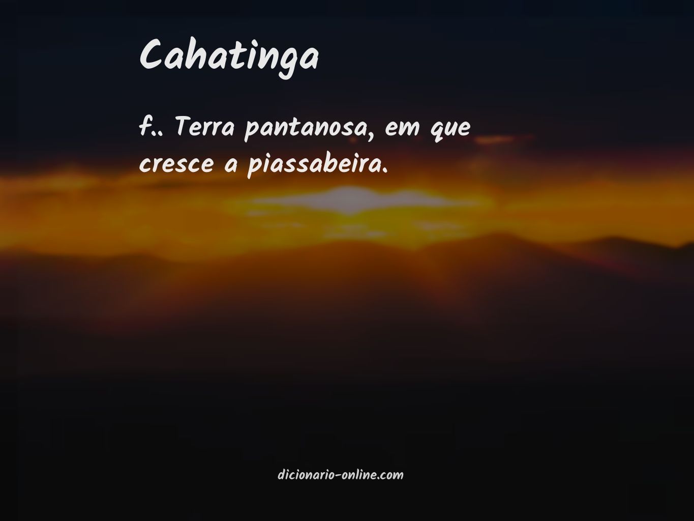 Significado de cahatinga