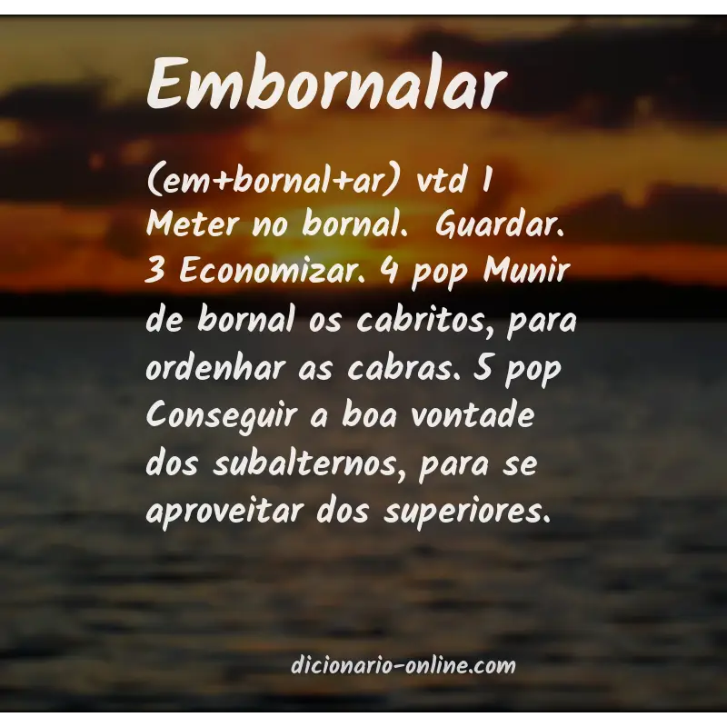 Significado de embornalar