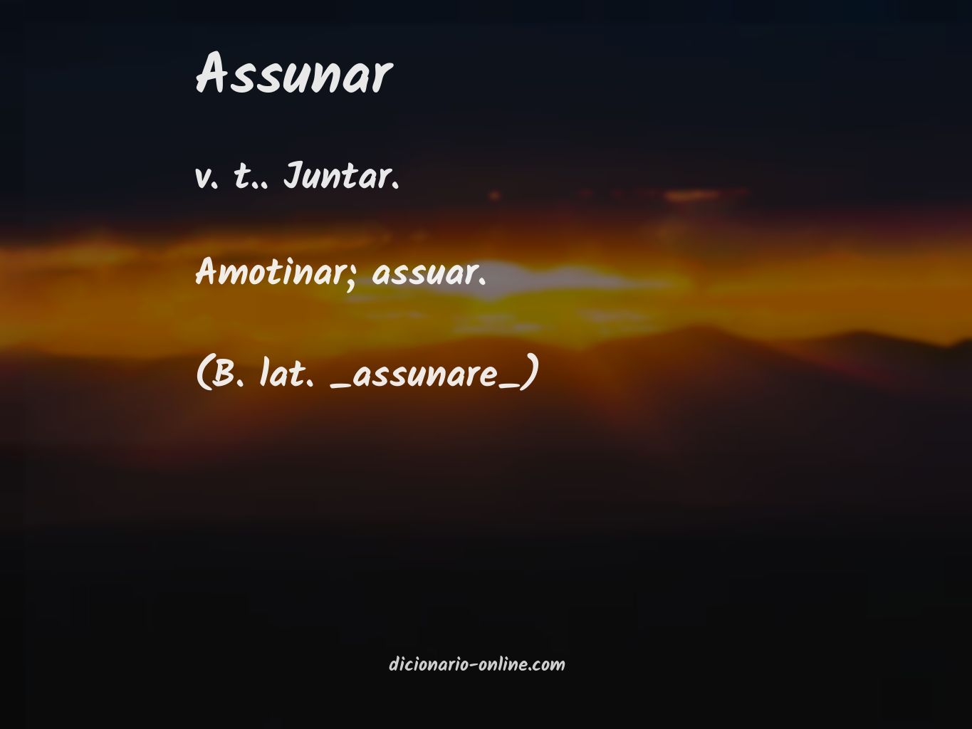 Significado de assunar