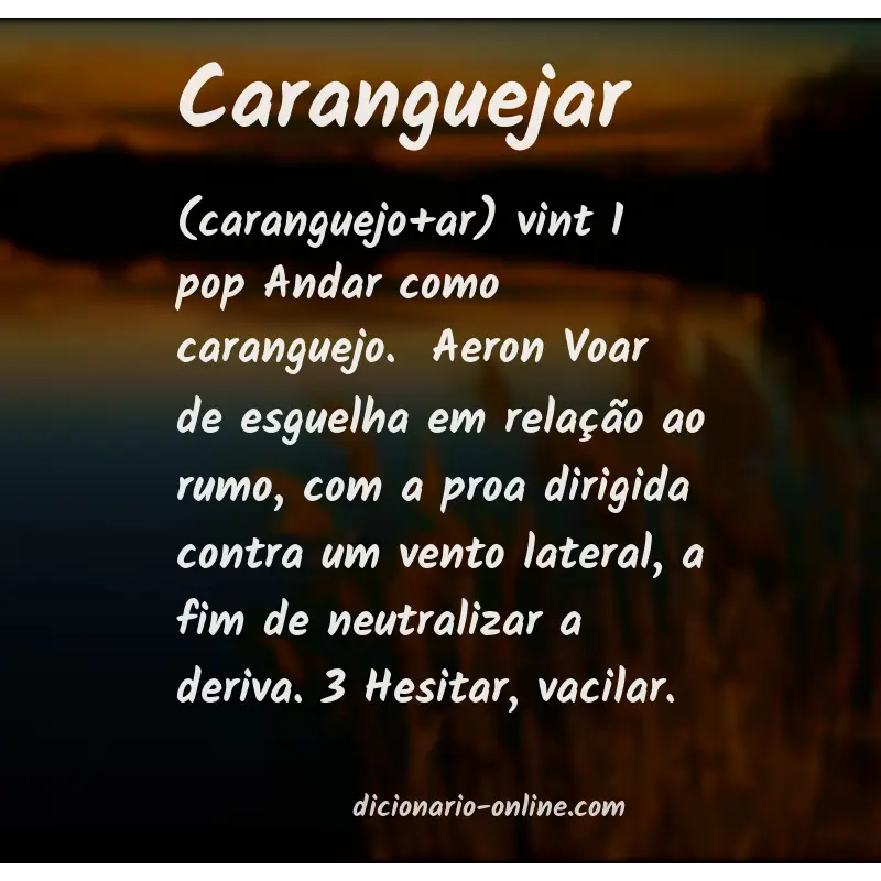 Significado de caranguejar