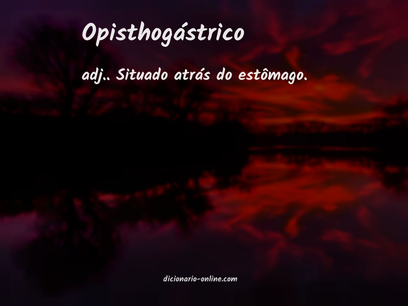 Significado de opisthogástrico