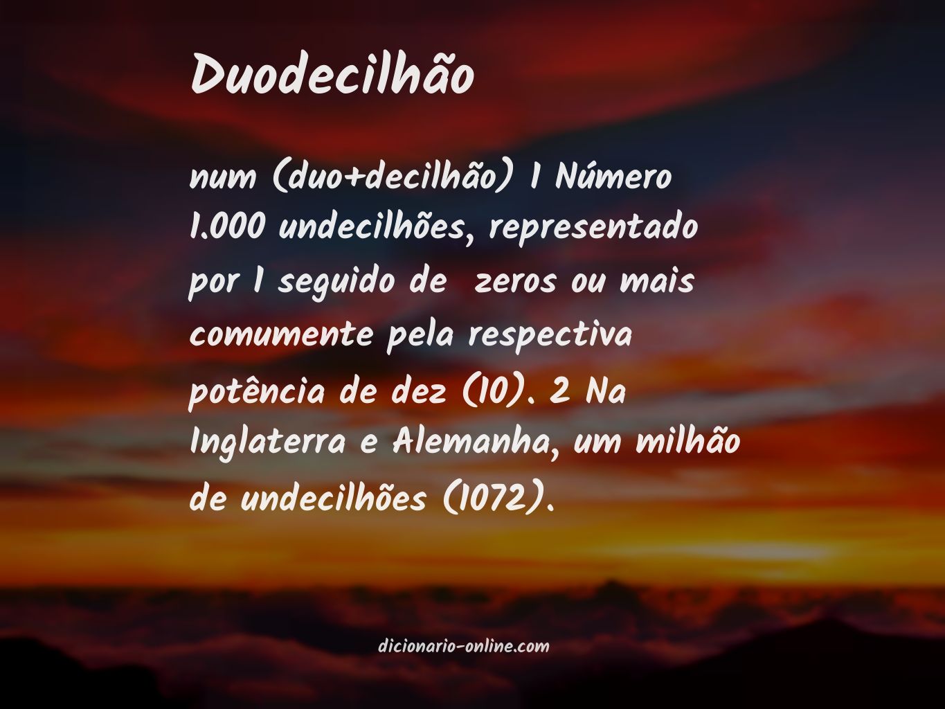 Significado de duodecilhão