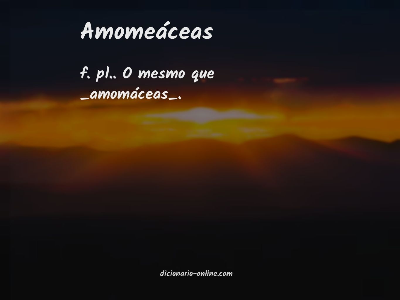 Significado de amomeáceas