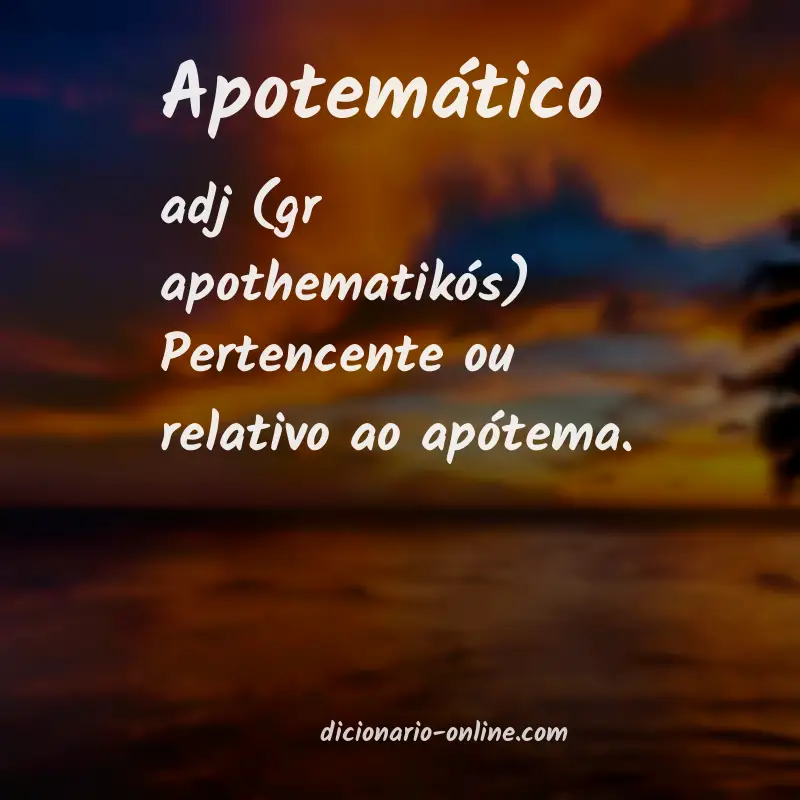 Significado de apotemático
