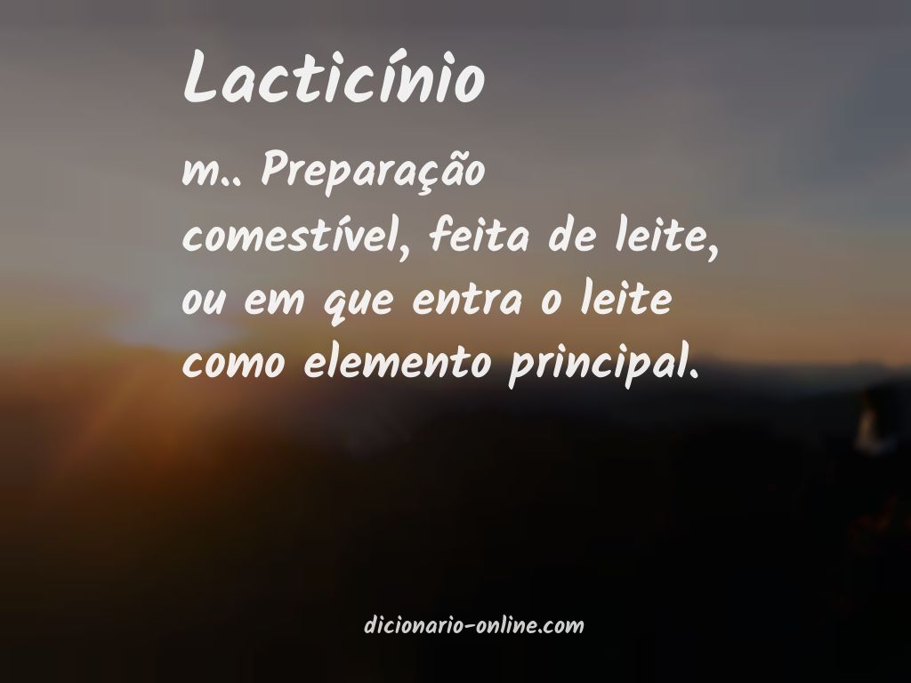 Significado de lacticínio