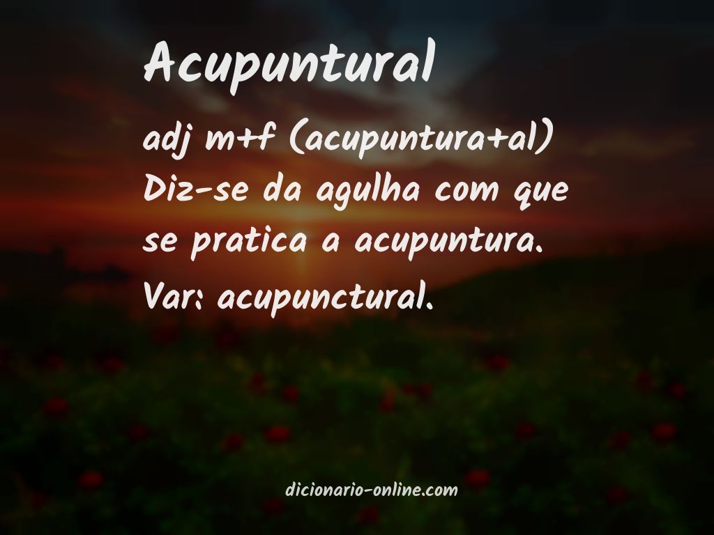 Significado de acupuntural