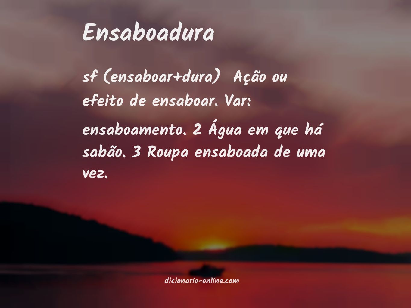 Significado de ensaboadura