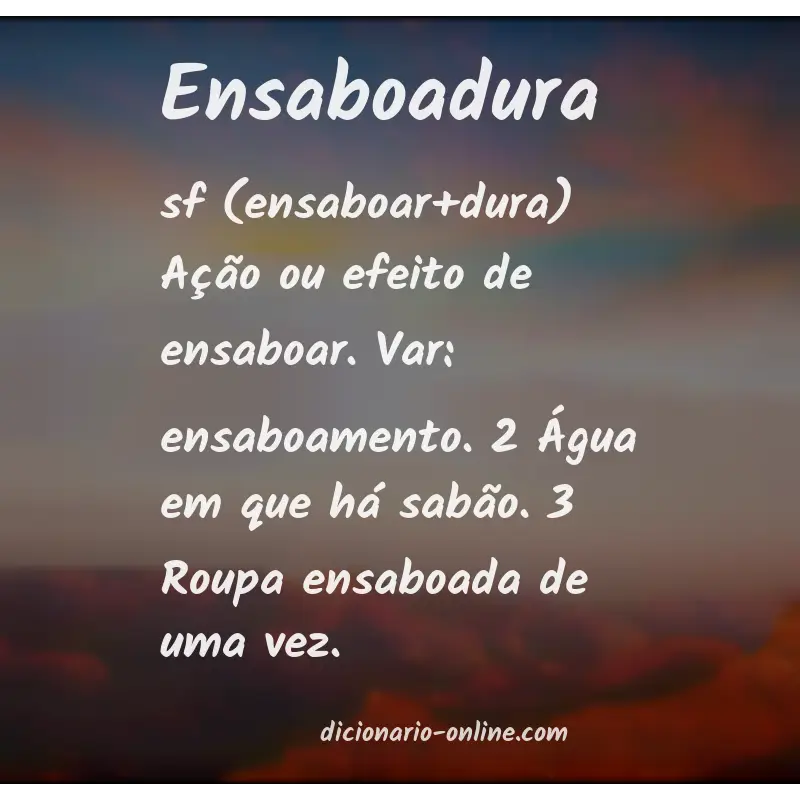 Significado de ensaboadura