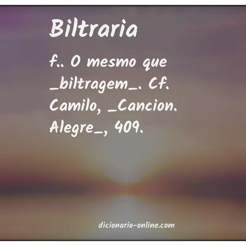 Significado de biltraria