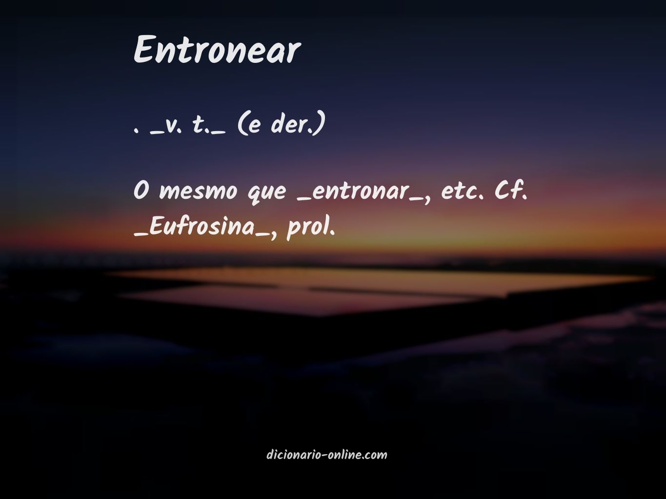 Significado de entronear