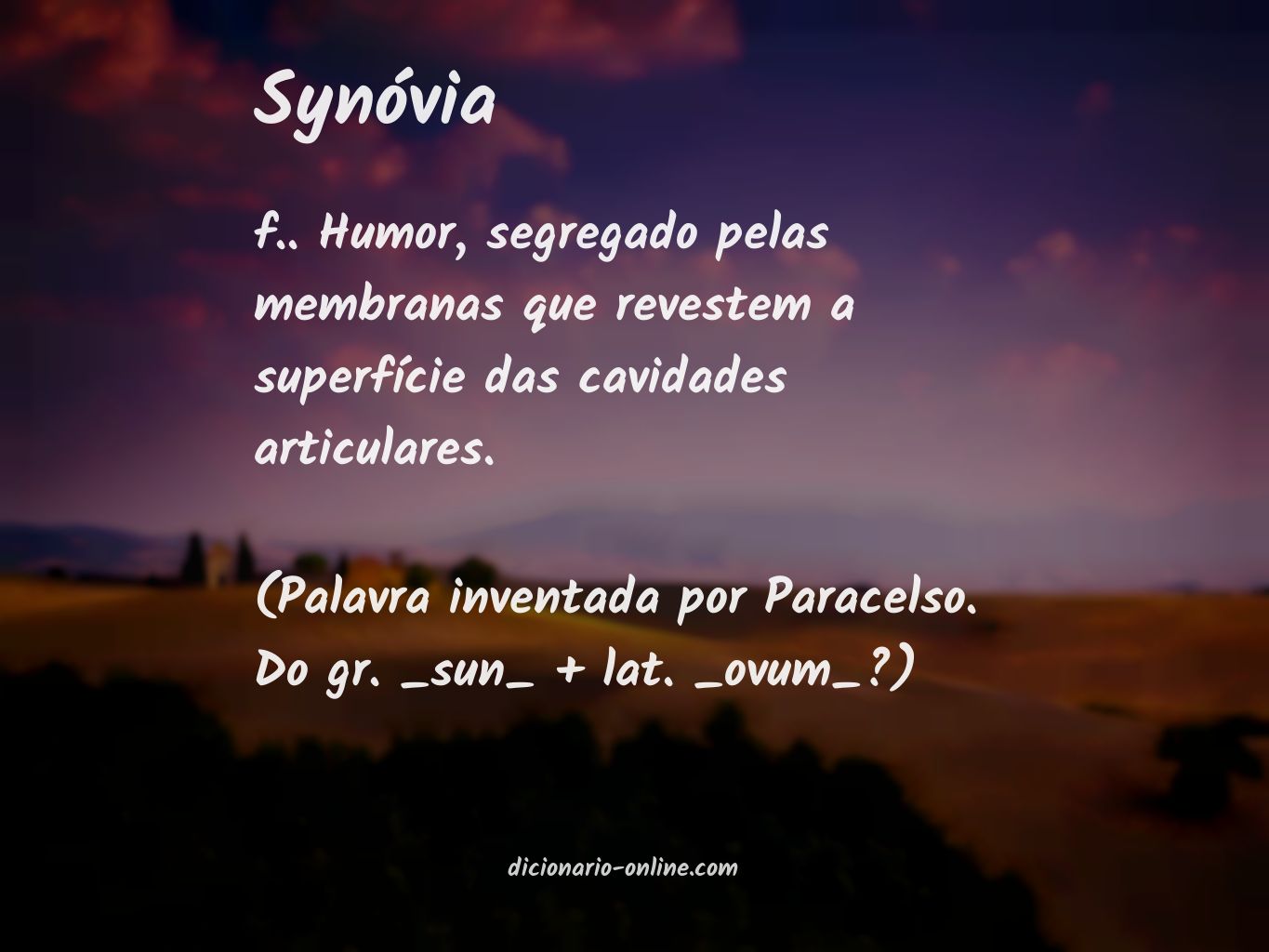 Significado de synóvia