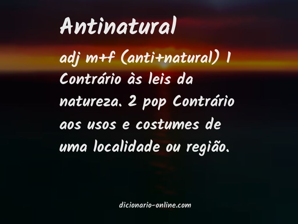 Significado de antinatural