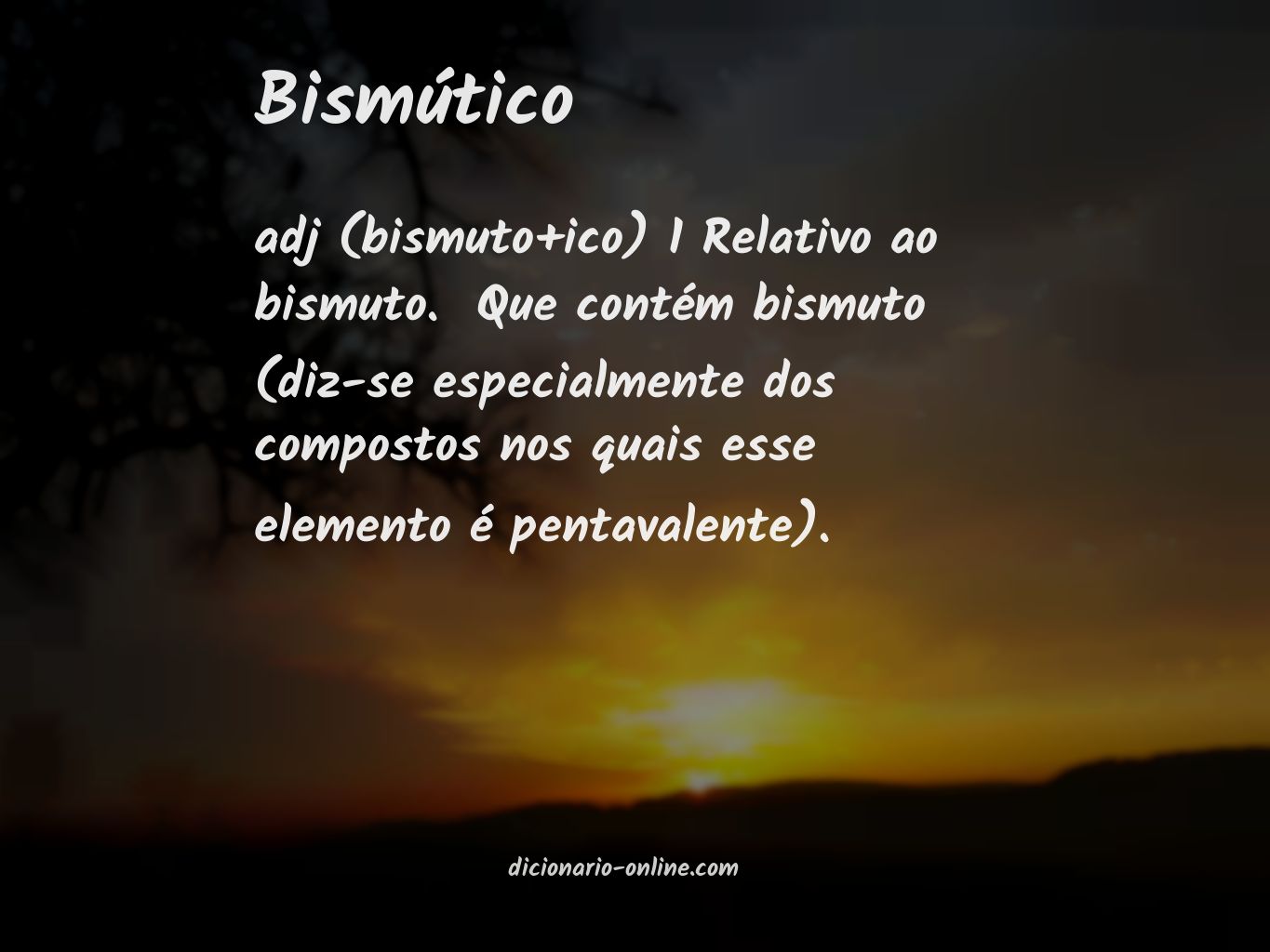 Significado de bismútico