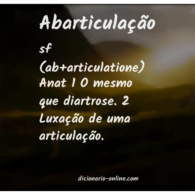 Significado de abarticulação