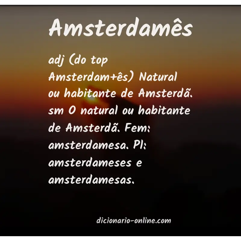 Significado de amsterdamês