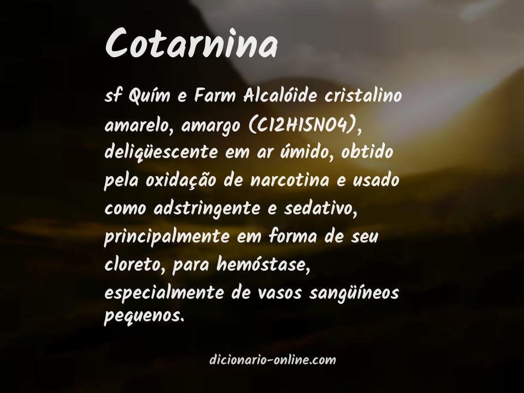 Significado de cotarnina